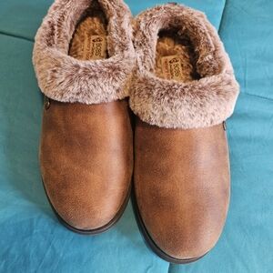 Skechers Brown Faux Fur Lined Clog Mules
